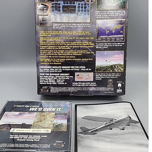 Fly2k Flight Simulator Windows 95 98 NT Big Box Brand New 3 CDs Manual & Box - Picture 2 of 14